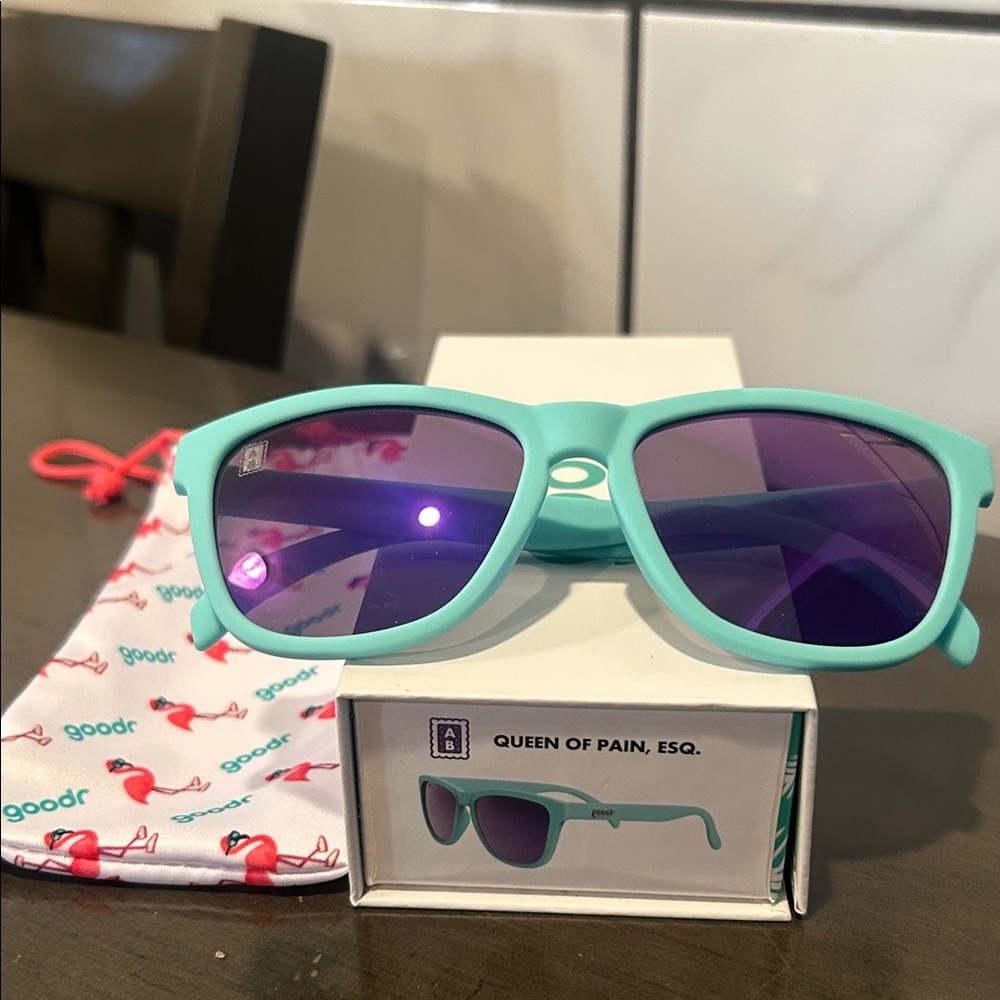 Goodr Mint Green Sunglasses with Purple Lenses